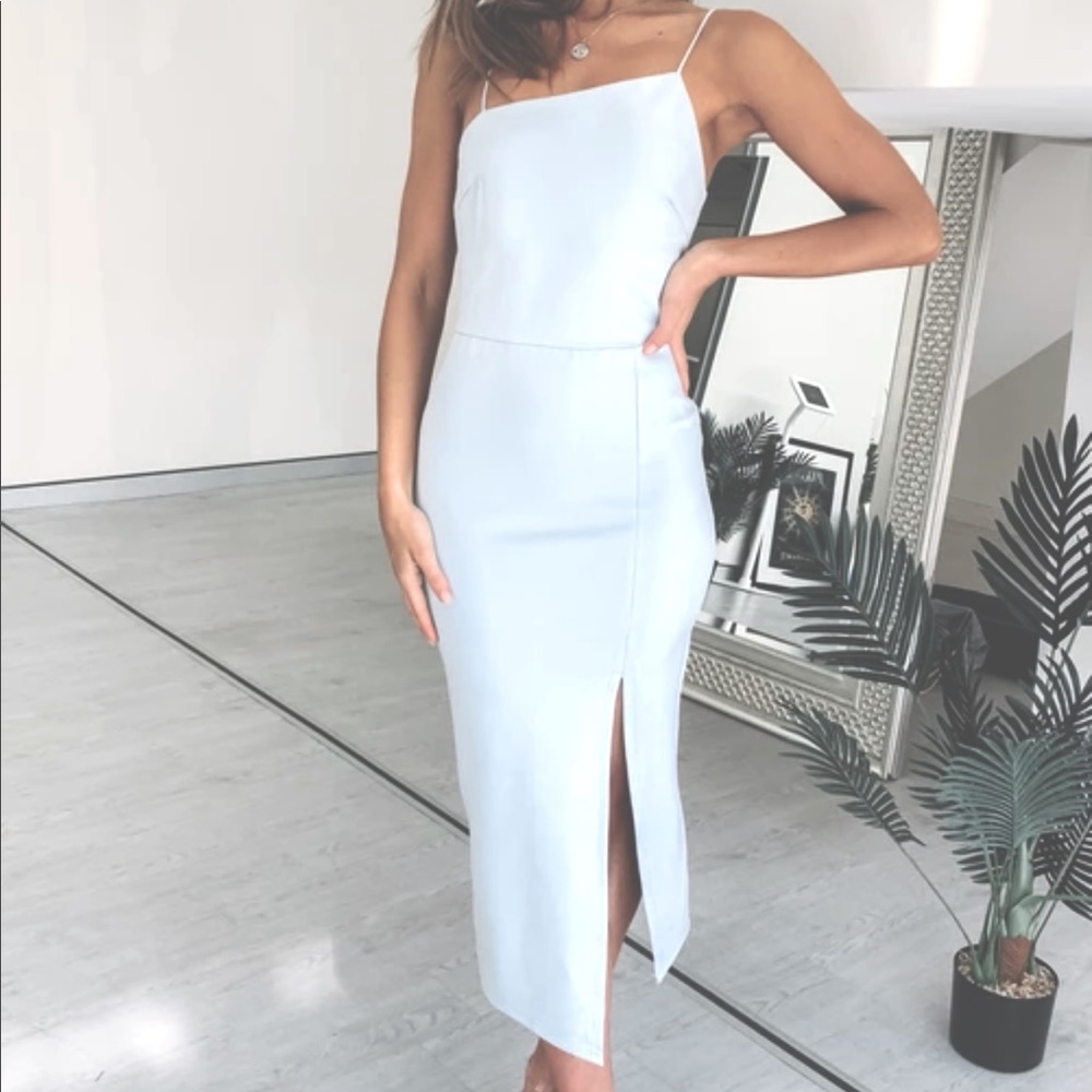 Cecilia Bodycon Midi Dress Blue